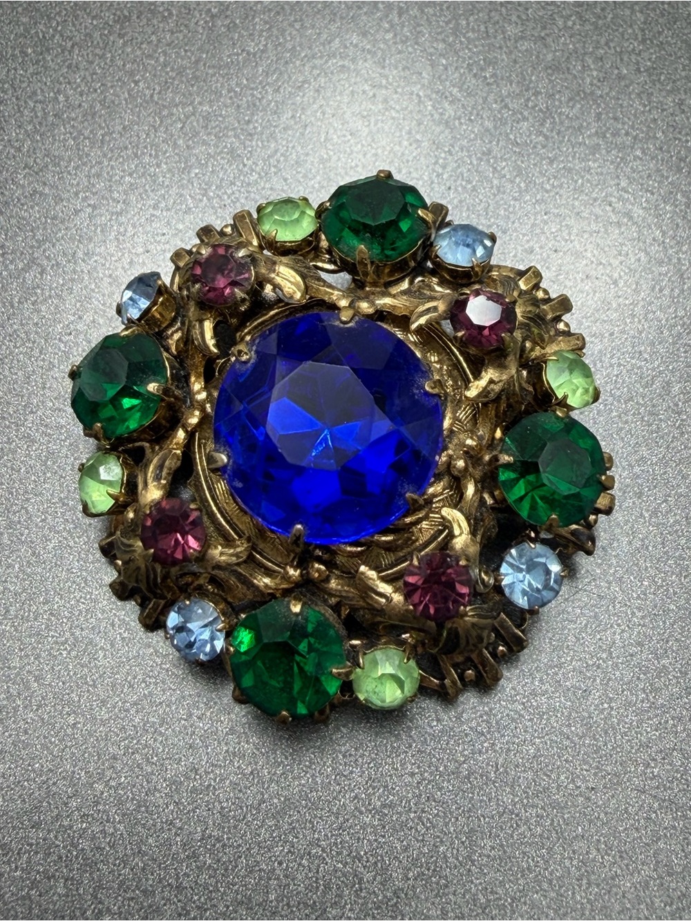 Vintage Austrian Glass Brooch #cz426